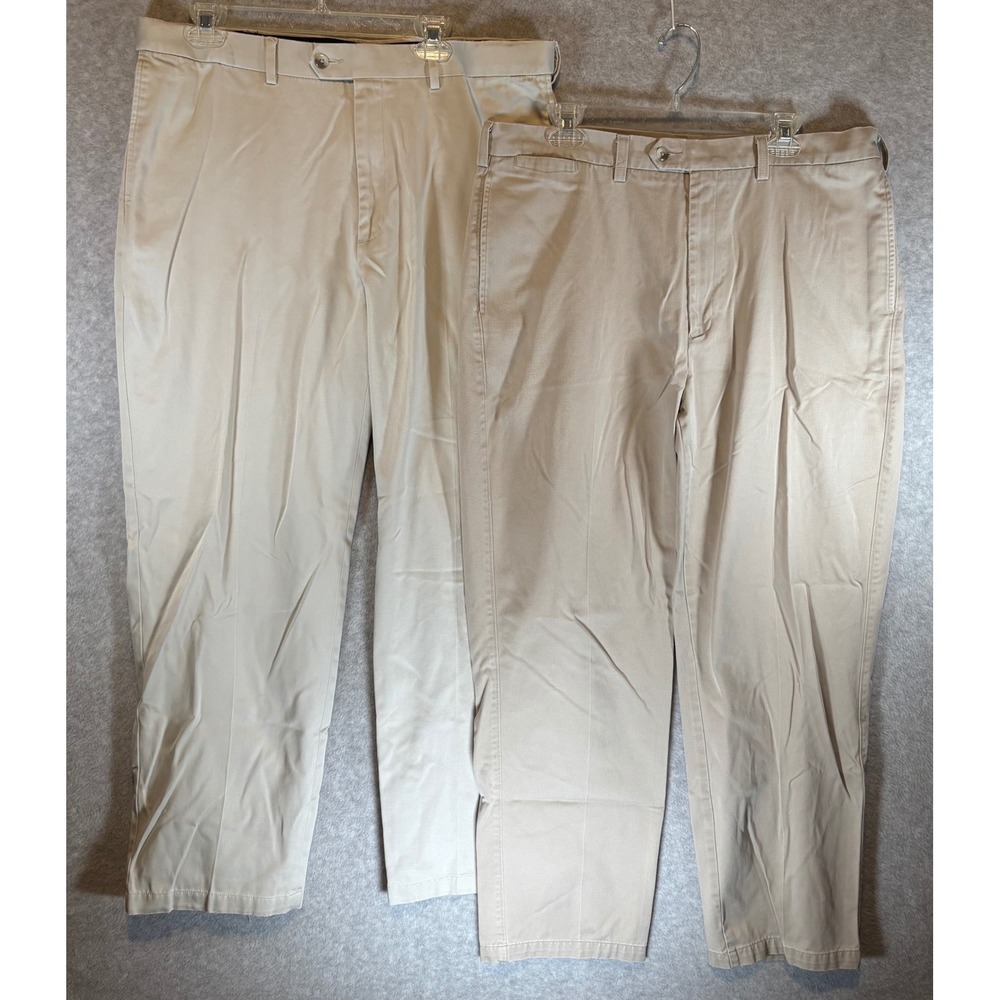 Savane Chino Pants Mens 38x32 Wheat‎ Excellent Flat Front 100% Cotton Khakis